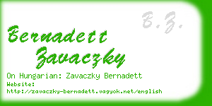 bernadett zavaczky business card